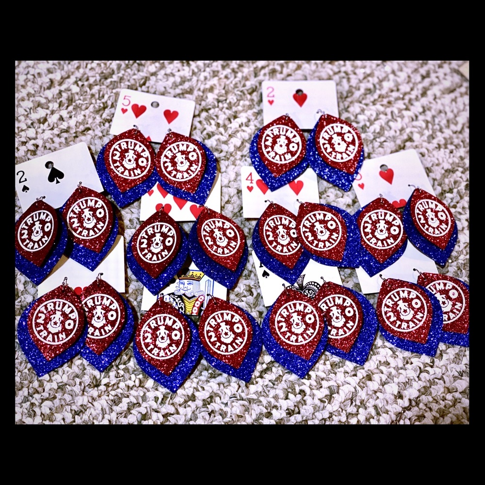 Trump train earrings